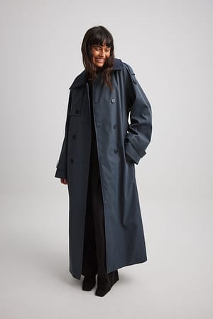 Dark Slate Trench coat oversize
