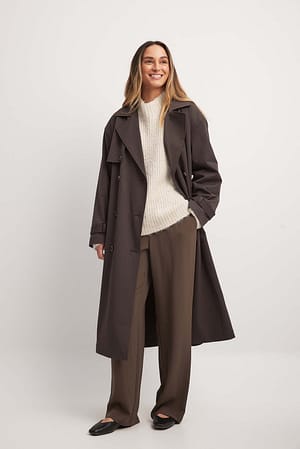 Brown Oversized trenchjas