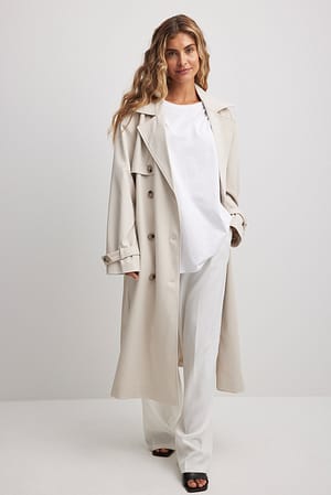 Light Beige Cappotto trench oversize