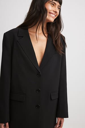 Black Oversized blazer met drie knopen