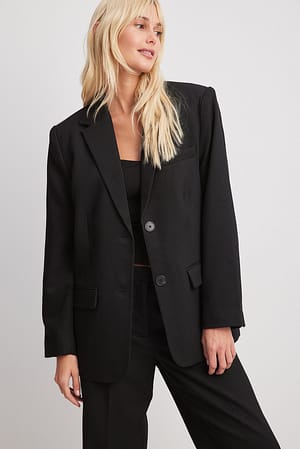 Black Oversized blazer i twill