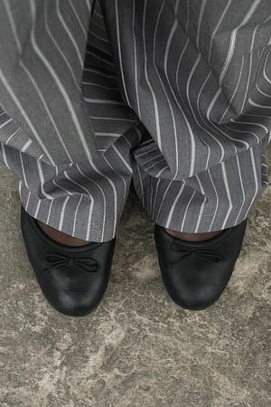 Grey Stripe Pantaloni in cotone a righe con coulisse