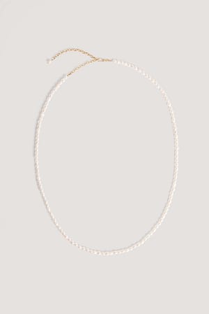 White Perlen-Bauchkette