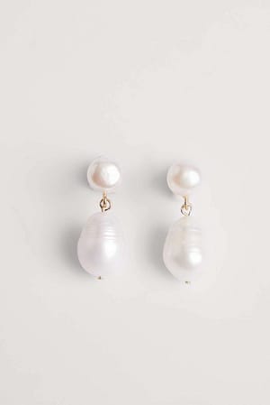 White Pendientes de perlas