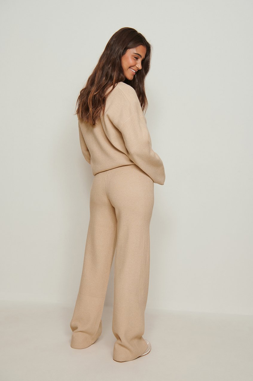 Pantalones Loungewear | Pantalón suave acanalado ancho - VW48210