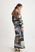 Maxi-jurk met lange mouwen en fotografische collage