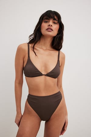 Brown Triangel-Bikini-Oberteil