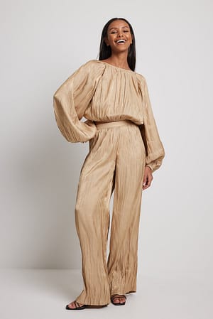 Champagne Pleated Trousers