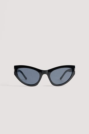 Black Spiczaste masywne okulary typu „kocie oczy"
