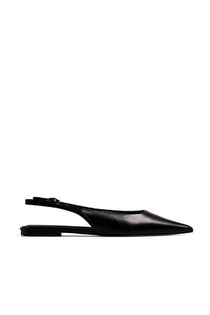 Black Spidse flade sko med slingback