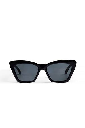 Black Kwadratowe okulary przeciwsłoneczne kocie oczy