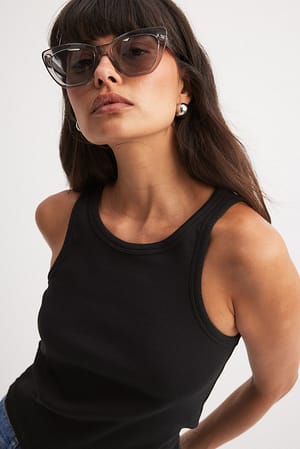Light Grey Spisse gjennomsiktige solbriller