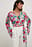 Chiffon blouse met uitlopende mouwen en print