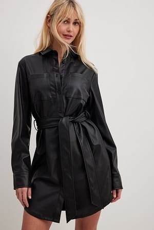 Black Robe mini faux cuir