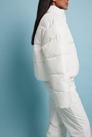 Offwhite Quilted Detail Padded Jacket