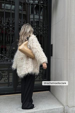 Offwhite Faux Fur Coat