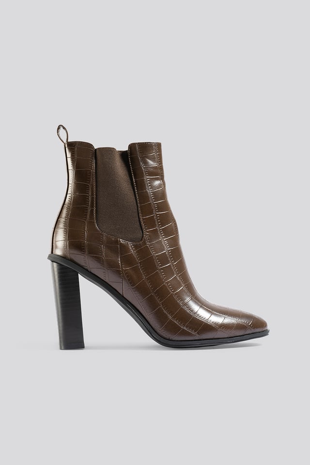 Scarlette Ankle Boots Brown Croco