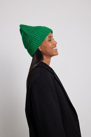 Strong Green Prosta recyklingowana czapka z dzianiny