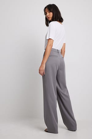 Grey Zachte pantalon met hoge taille