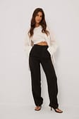 Black Recycled Straight Leg Suit Pants