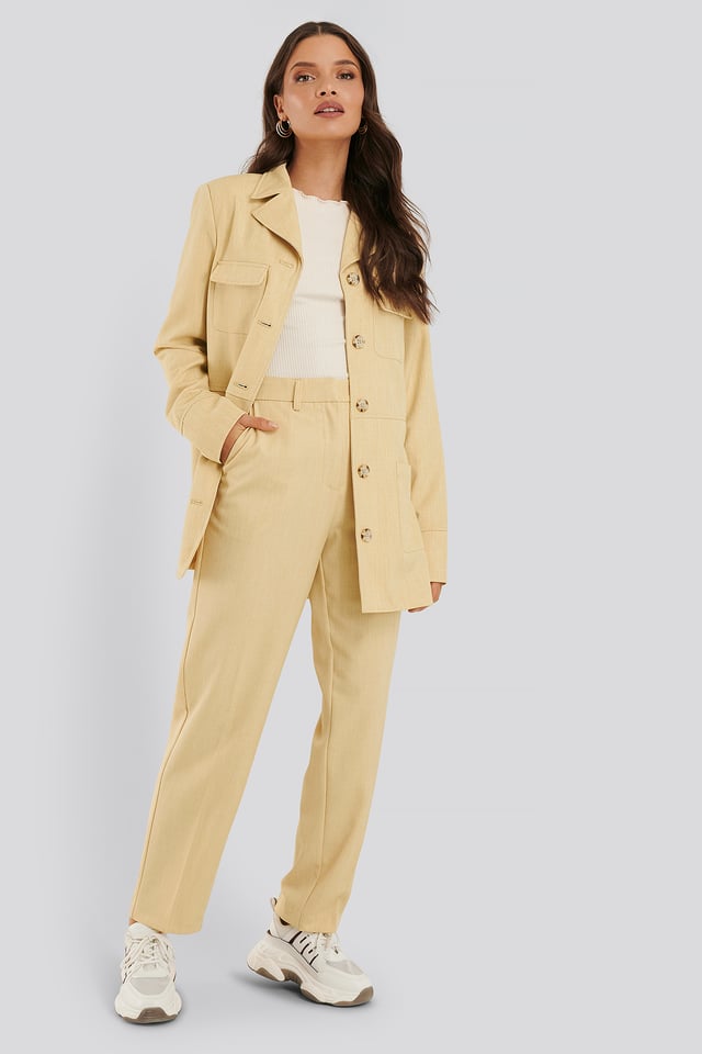 Dressbukser Dusty Light Yellow