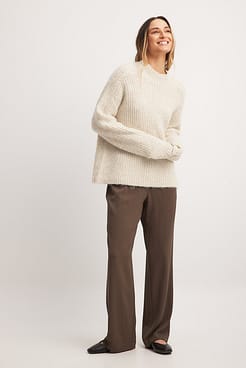 Relaxed Mid Waist Trousers Outfit