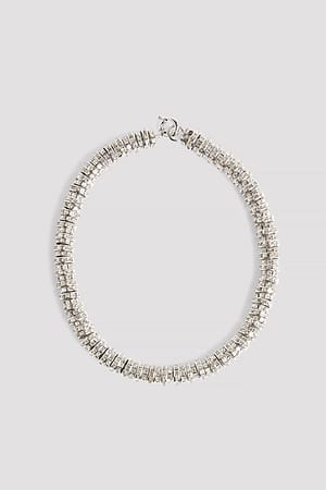 Silver Strass chunky ketting