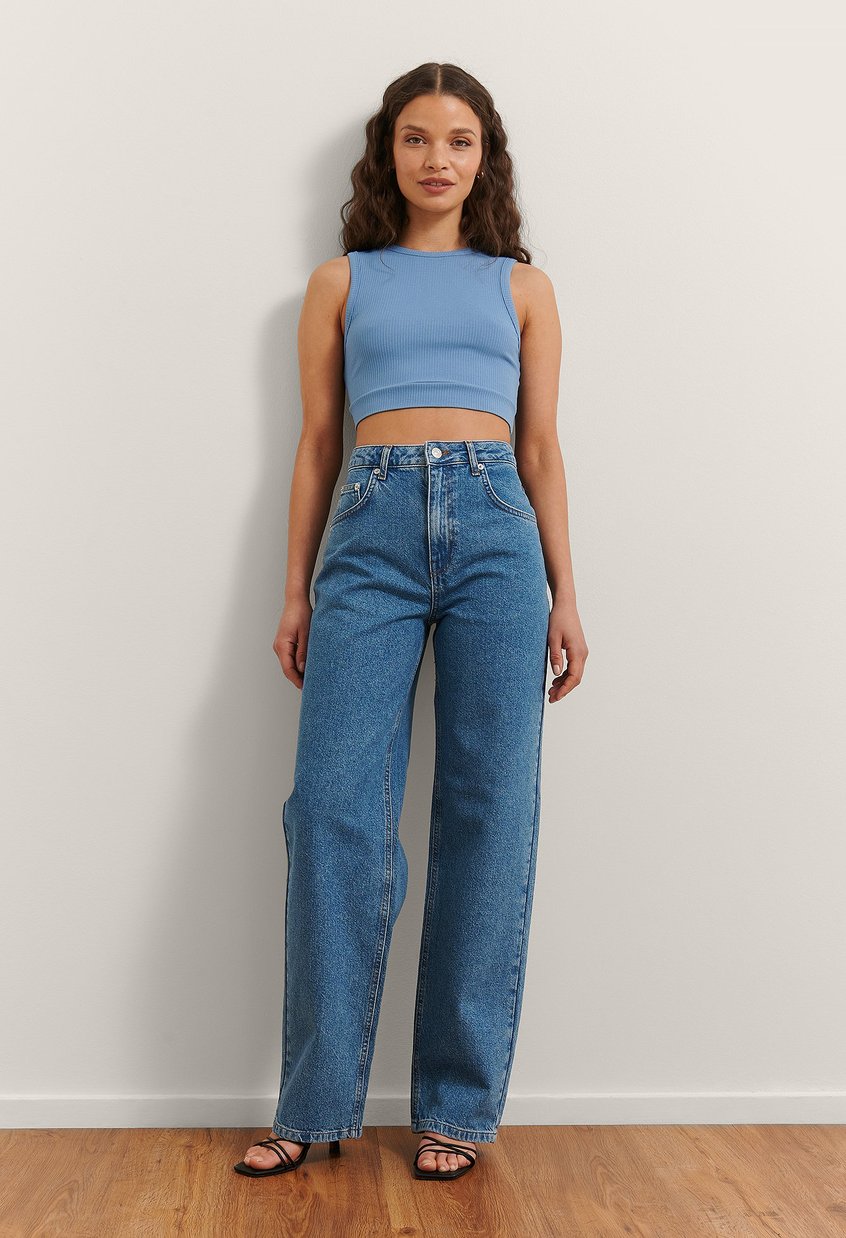 Jeans Influencer Collections | Organische Jean mit weiten Beinen und hoher Taille - QV00286