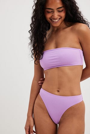 Purple Ribbed Bikini Panties