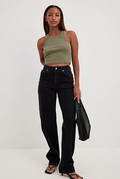 Ribbed Cropped Tank Outfit