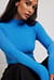 Ribbed Long Sleeved Turtle Neck Top