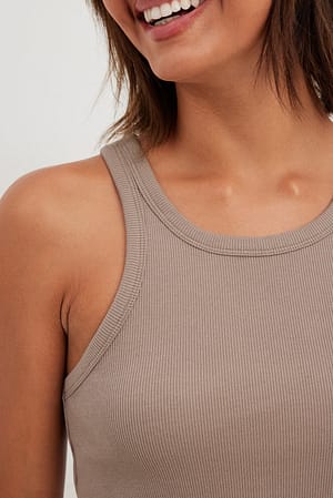 Taupe Ribbed Tank