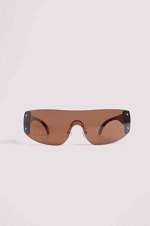 Brown Uindfattede solbriller