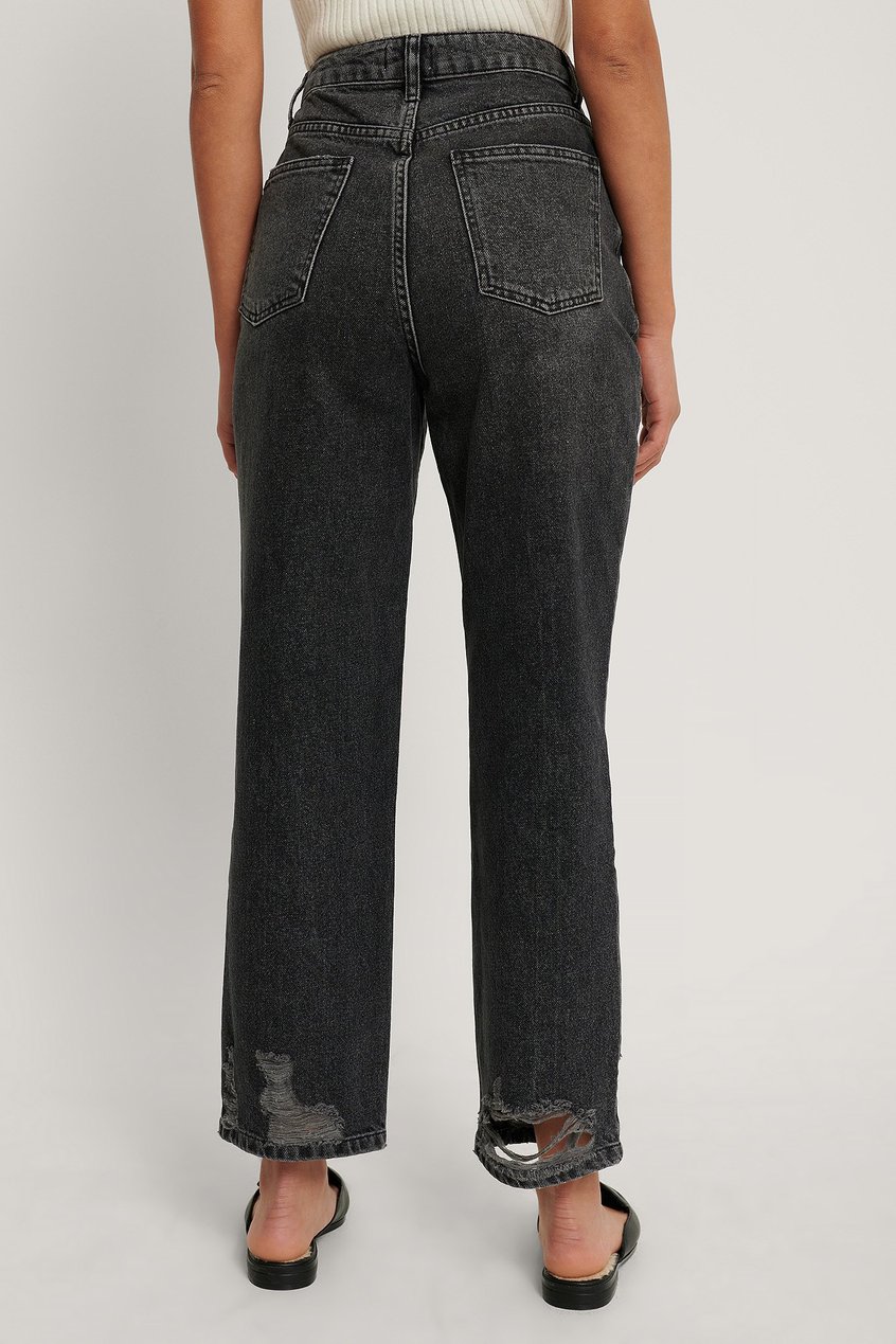 Jeans Knöchellange Jeans | Organische Gerippte Denim-Jeans mit geradem Bein - XQ50754
