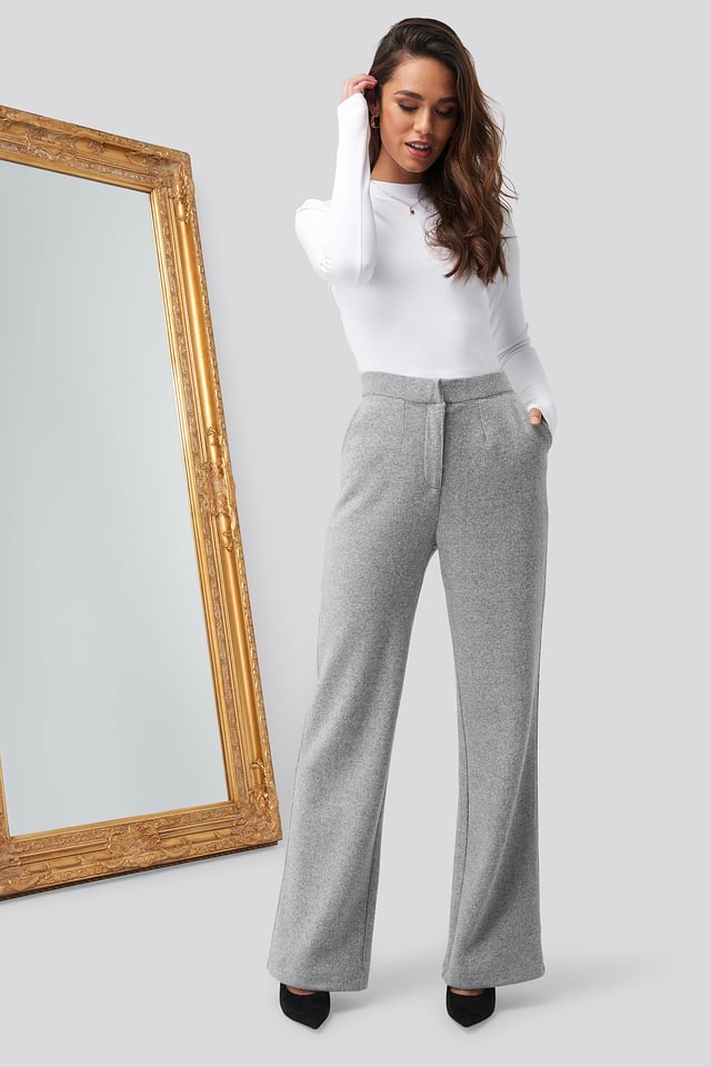 Flare Leg Pants Grey