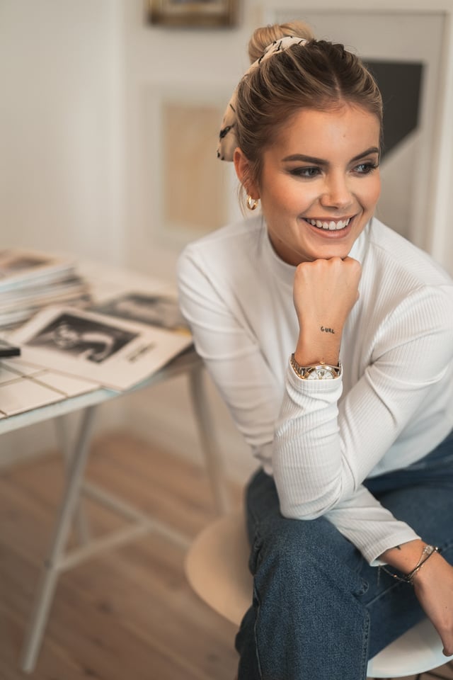 High Neck Ribbed Top White