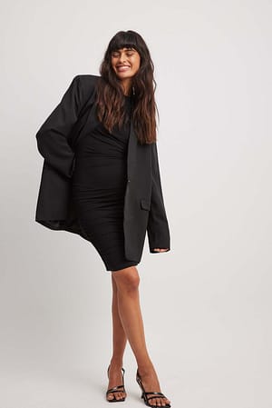 Rouched Side Long Sleeve Dress Outfit