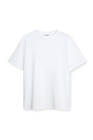 White T-shirt de algodão com gola redonda