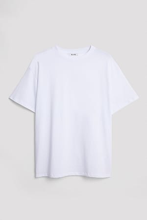 White T-shirt i ekologisk bomull med rund hals