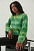 Round Neck Knitted Faded Stripe Sweater