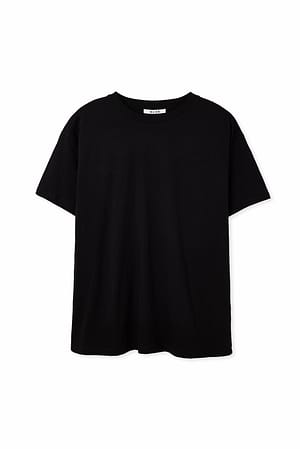 Black Luźny T-shirt