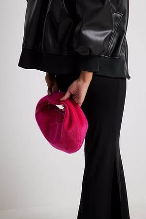Strong Pink Rounded Faux Fur Bag