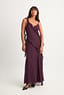 1310741 Purple Draped Chiffon Dress