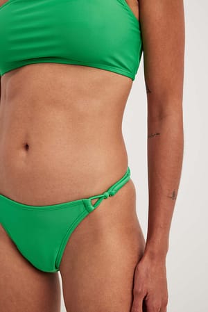 Green Rushed Detail Bikini Panty