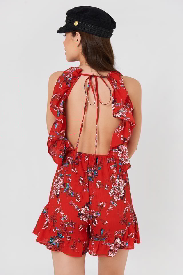 Fatima Playsuit Red Combo