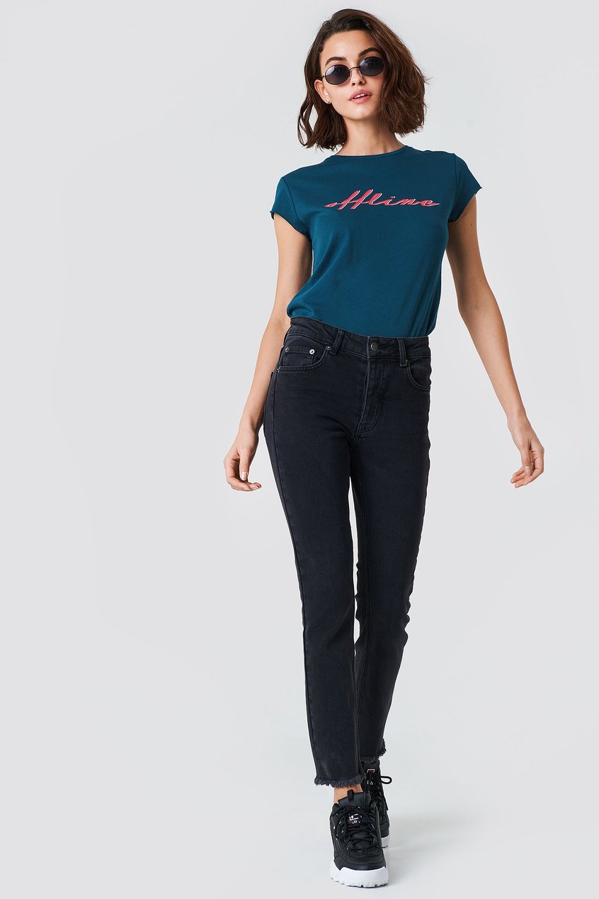 Jeans Mid Waist Jeans | Louisa Black Jeans - IC06492