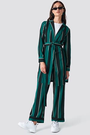 Green Stripe Rut&Circle Striped Dress Jacket