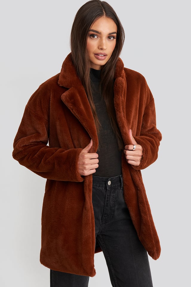 Tyra Faux Fur Jacket Rust