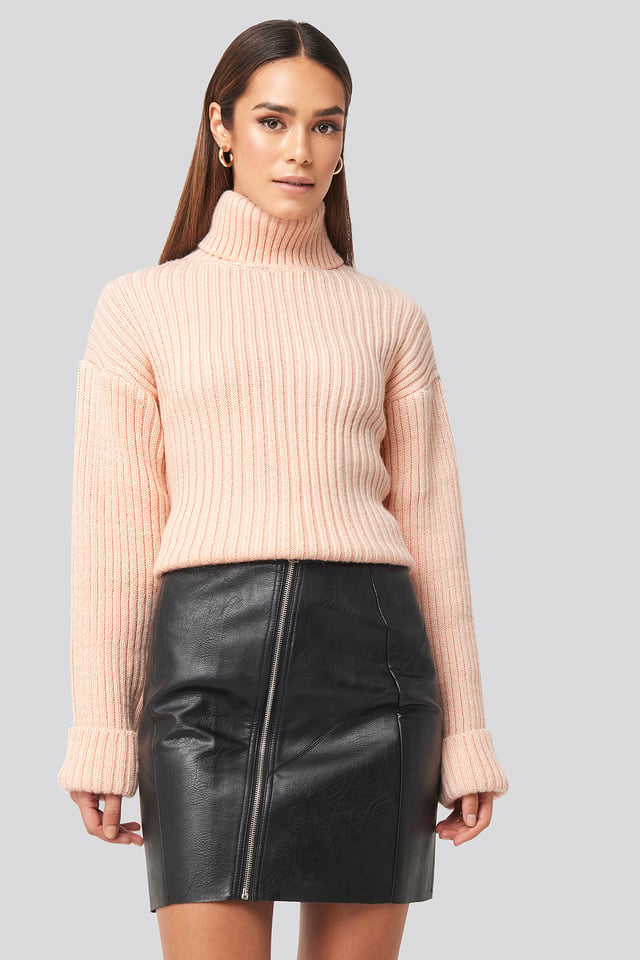 Nellie PU Skirt Black