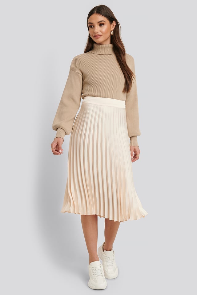 Pliseerattu Hame Light Beige
